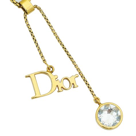 dior maia necklace|Dior gold finish necklace.